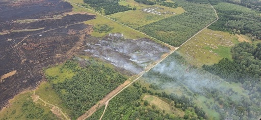 Incendie dans les Fagnes - Six hectares de végétation détruits par une reprise de feu dans une zone tourbeuse
