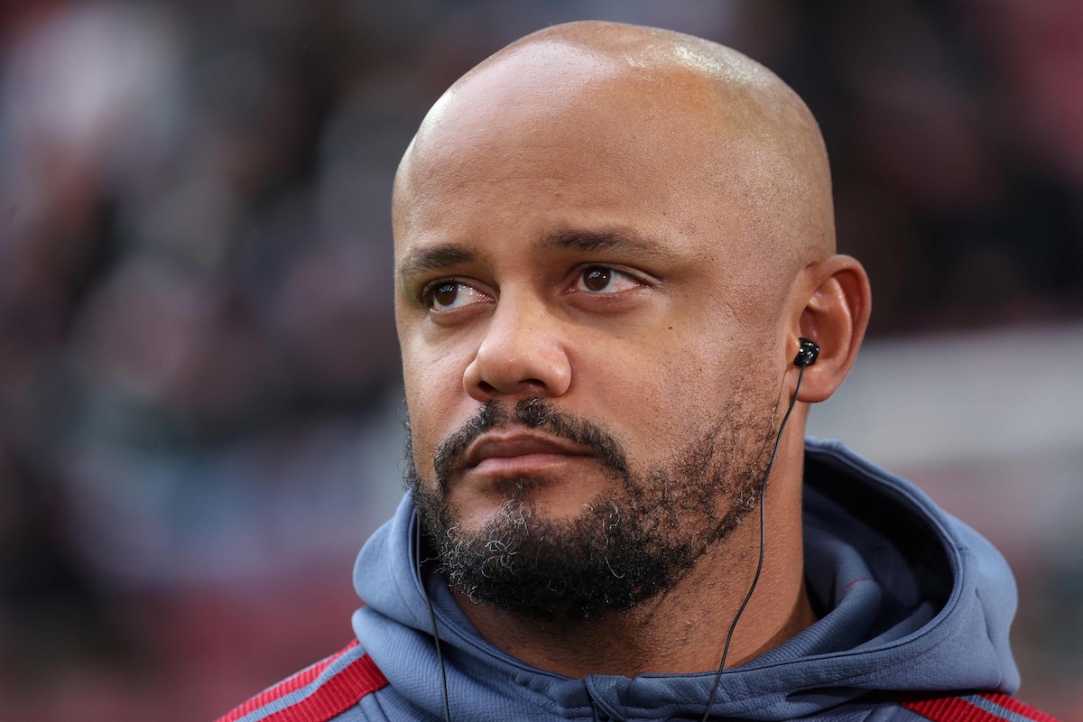(FILES) Bayern Munich's Belgian head coach Vincent Kompany is interviewed prior to the German first division Bundesliga football match between FC Augsburg and FC Bayern Munich in Augsburg, southern Germany on October 10, 2026. Bayern Munich's Belgian head coach Vincent Kompany is in hospital after collapsing during training, the club announced on October 23, 2026. (Photo by Karl-Josef HILDENBRAND / AFP) / DFL REGULATIONS PROHIBIT ANY USE OF PHOTOGRAPHS AS IMAGE SEQUENCES AND/OR QUASI-VIDEO