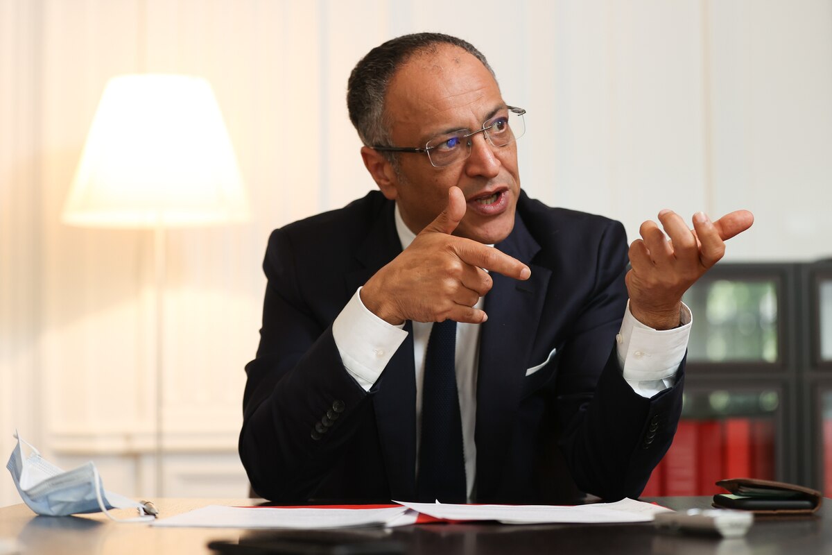 Photos Bernard Demoulin : Rachid Madrane president du Parlement bruxellois et president de la Commission Covid à Bruxelles