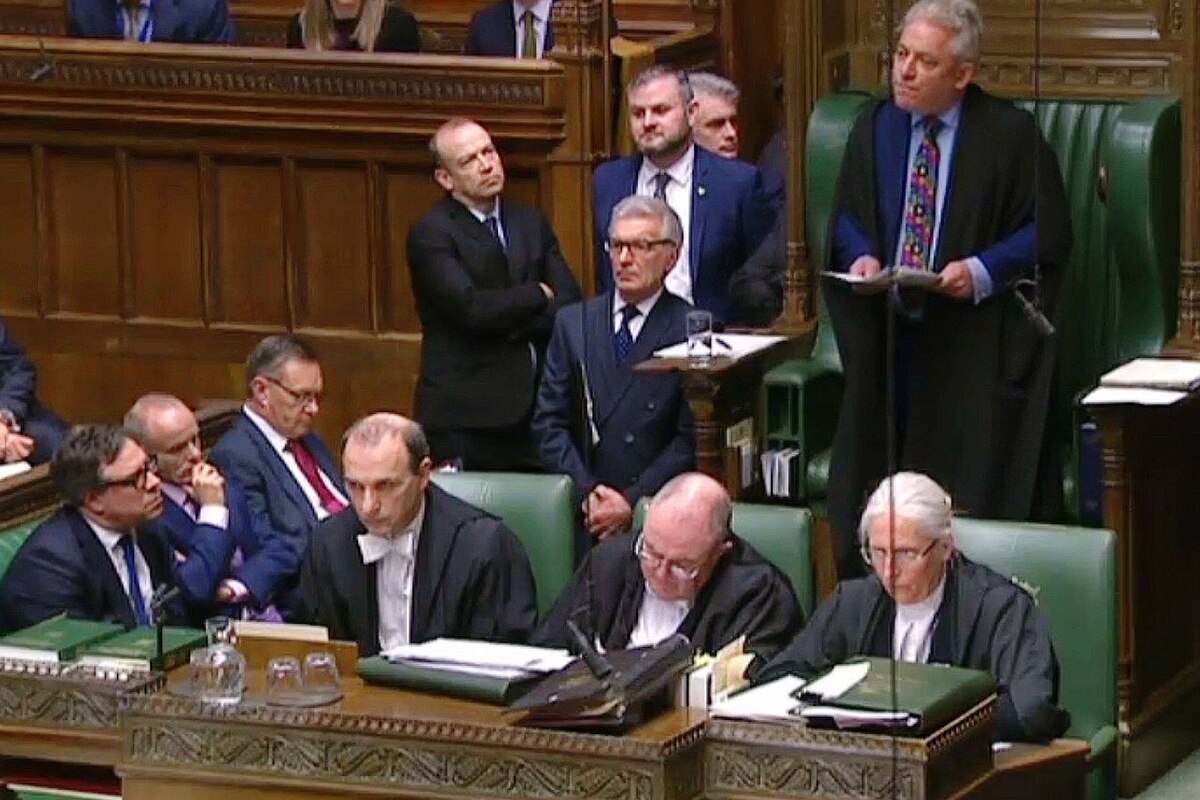 A video grab from footage broadcast by the UK Parliament's Parliamentary Recording Unit (PRU) shows Speaker of The House of Commons John Bercow as he makes a statement in the House of Commons in London on March 18, 2019, on the ability of the Government to hold another meaningful vote on the government's Brexit deal. - Britain's government scrambled Monday to convince Brexit hardliners to give in at last and back Prime Minister Theresa May's EU divorce deal, though several opponents were refusing to blink. (Photo by HO / various sources / AFP) / RESTRICTED TO EDITORIAL USE - MANDATORY CREDIT " AFP PHOTO / PRU " - NO USE FOR ENTERTAINMENT, SATIRICAL, MARKETING OR ADVERTISING CAMPAIGNS