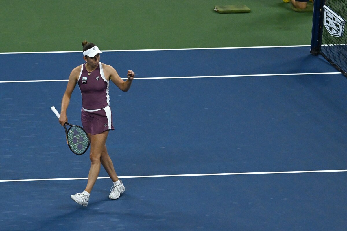 Elise Mertens of Belgium reacts as she plays against Naomi Osaka of Japan during the Women's singles Round 3 of the 2026 US Open Tennis Championship, USTA Billie Jean King National Tennis Center in Flushing Meadow-Corona Park, in the Queens borough of New York, NY, September 5, 2026. (Photo by Anthony Behar/Sipa USA) BELGA PHOTO BENELUX ONLY