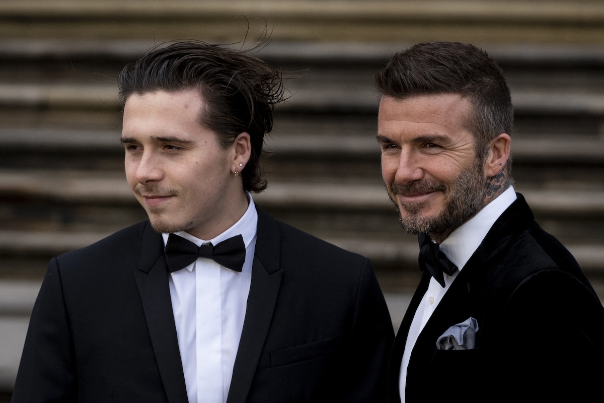 Brooklyn et David Beckham, en avril 2019.
