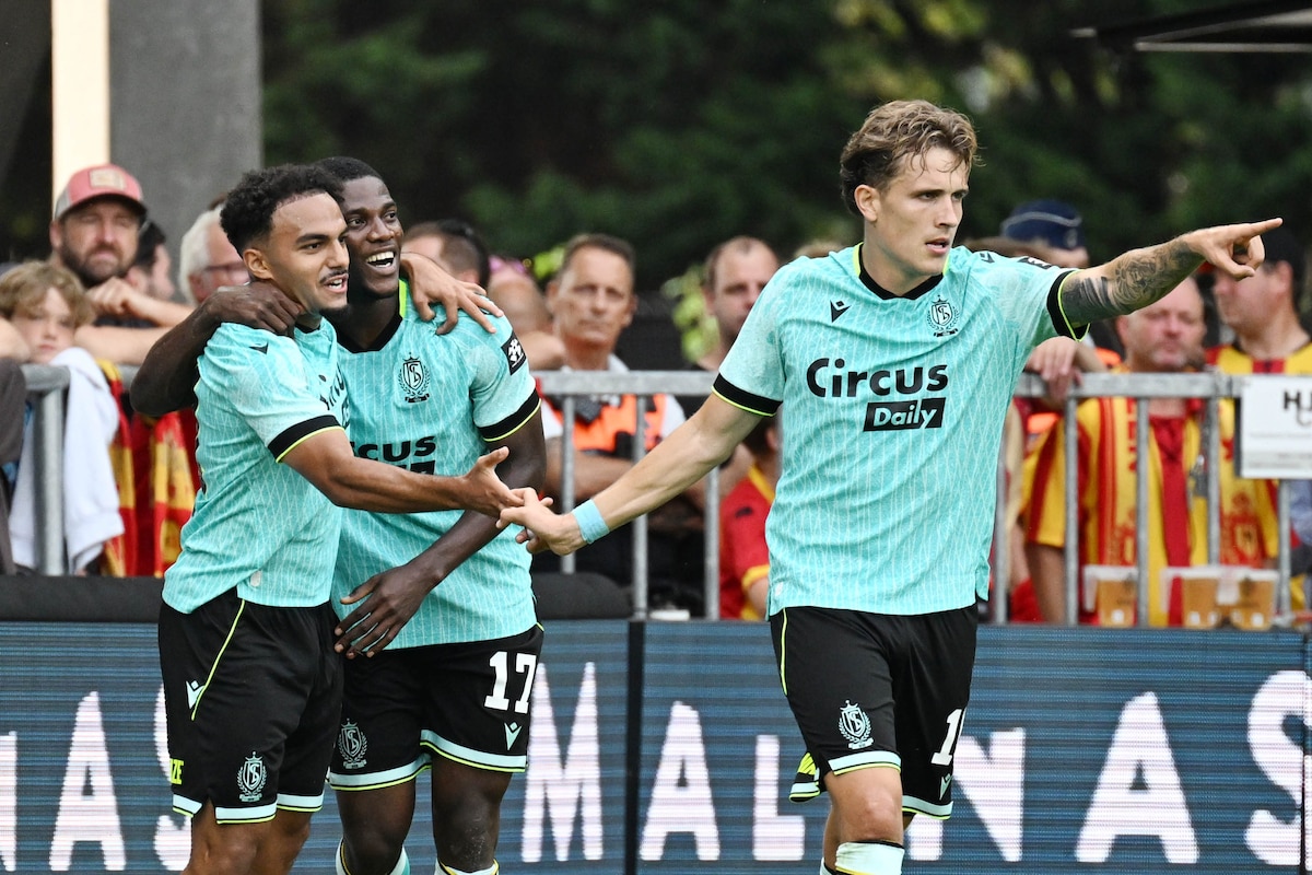 Standard's Adnane Abid celebrates after scoring the 0-2 goal during a soccer match between KV Mechelen and Standard de Liege, Sunday 16 August 2026 in Mechelen, on day 2 of the 2026-2027 'Jupiler Pro League' first division of the Belgian championship. BELGA PHOTO MAARTEN STRAETEMANS