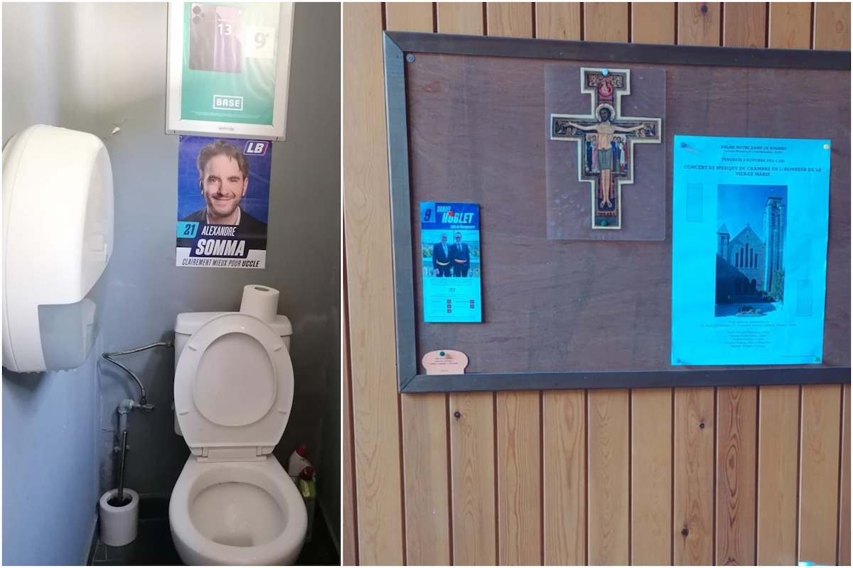 Dans une église ou dans les toilettes de la piscine communale, tout est bon pour faire campagne.