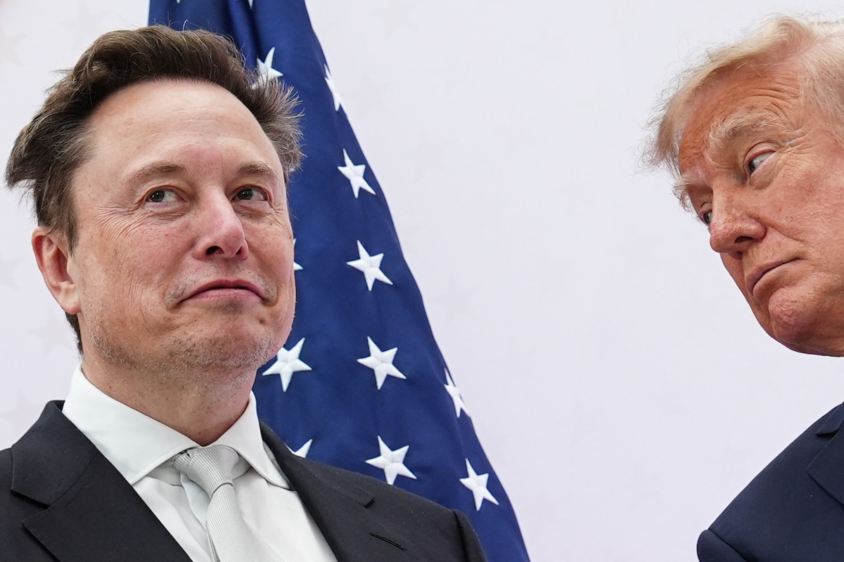 President Donald Trump, right, presents the National Medal of Science to Elon Musk at the U.S. Institute of Peace, Thursday, Oct. 8, 2026, in Washington. (AP Photo/Julia Demaree Nikhinson)