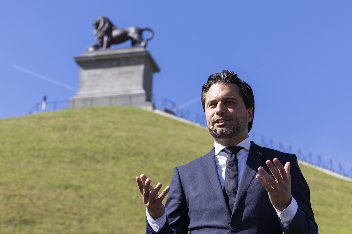 MR chairman Georges-Louis Bouchez delivers a speech at the 'Estivales de rentrée' of French-speaking liberal party MR, in Waterloo, Sunday 6 September 2026.
BELGA PHOTO NICOLAS MAETERLINCK